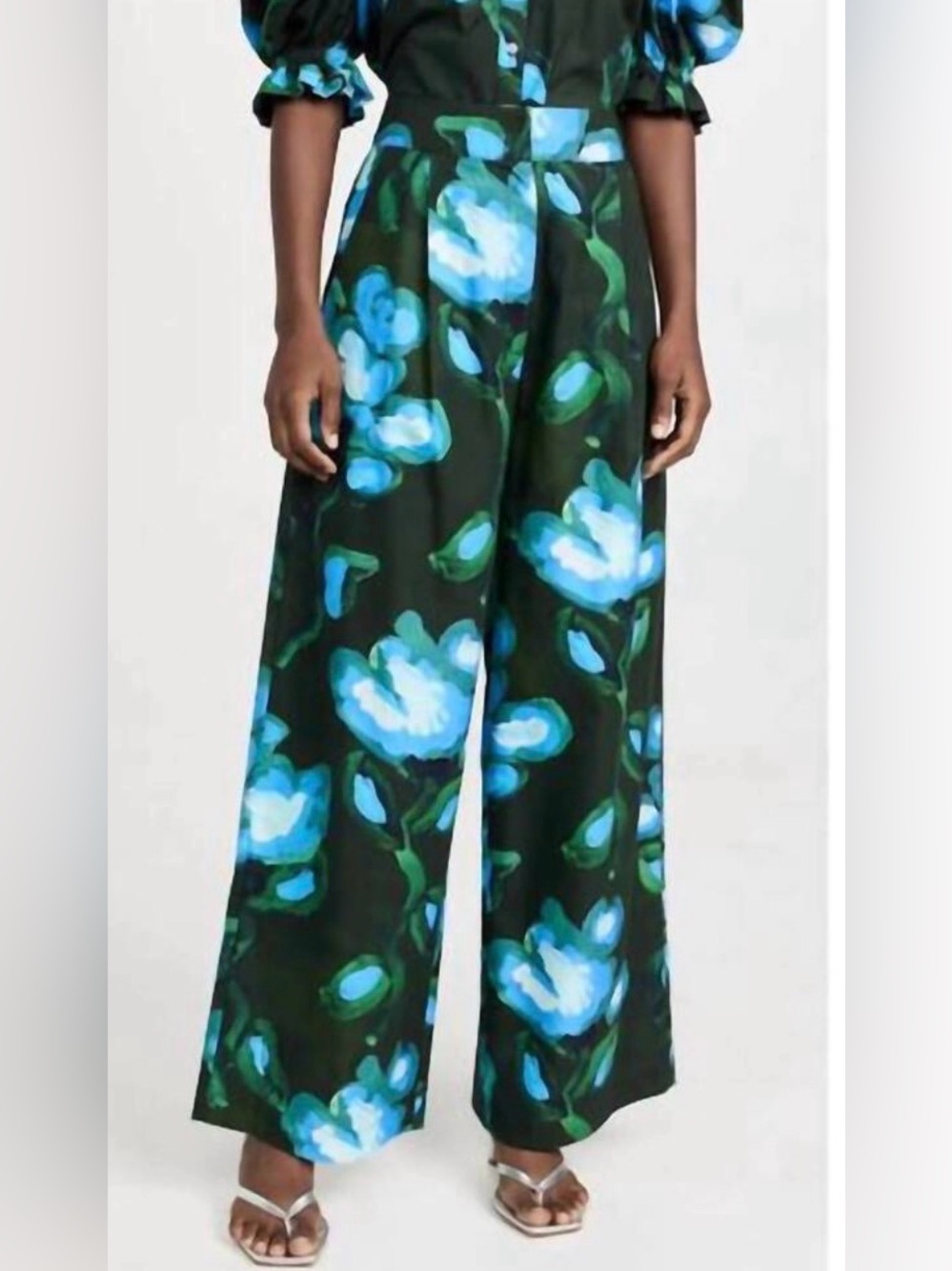 NWT De Loreta Campana Pants High Waist Wide Leg Trouser sz xs